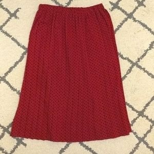 Anthropologie polka dot pleat midi skirt size 6